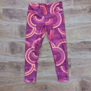 Xersion Girl’s XS/6 Athletic Legging Colorful Pink Orange Geometric Pattern